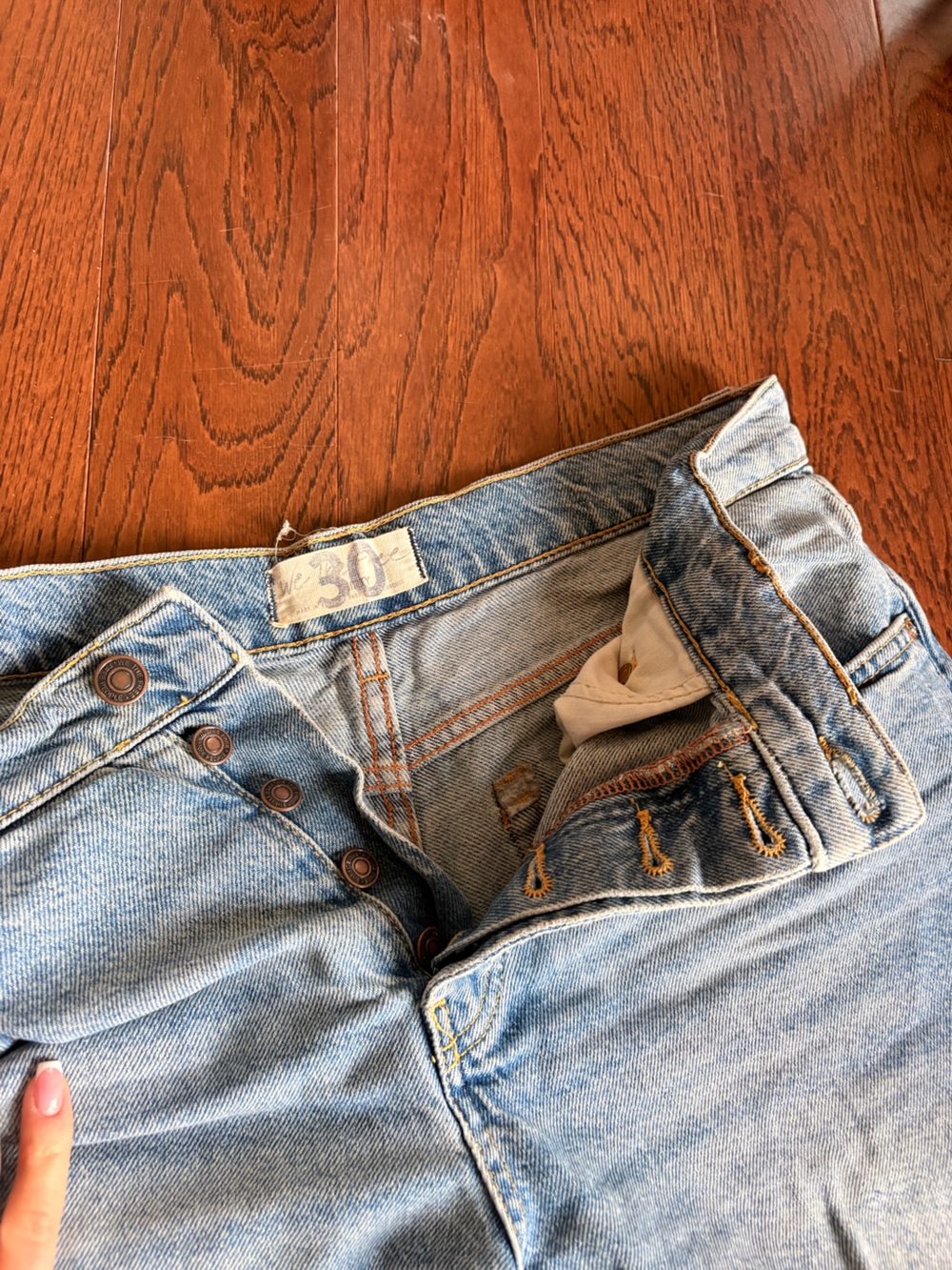 Free people Light Wash faded Denim Jeans - Classic Button Fly flare